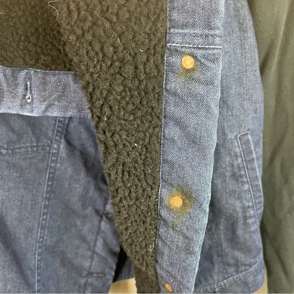 OAK NYC Jacket Denim Jean Sherpa Fleece - Picture 10 of 11